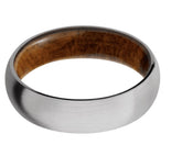 6mm Cobalt Satin finished with a Desert IronWood Sleeve Wedding Band.